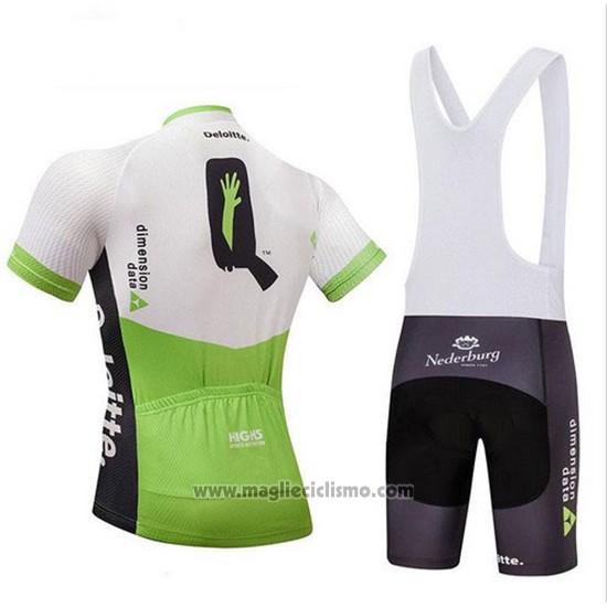 2018 Abbigliamento Ciclismo Dimension Data Bianco e Verde Manica Corta e Salopette